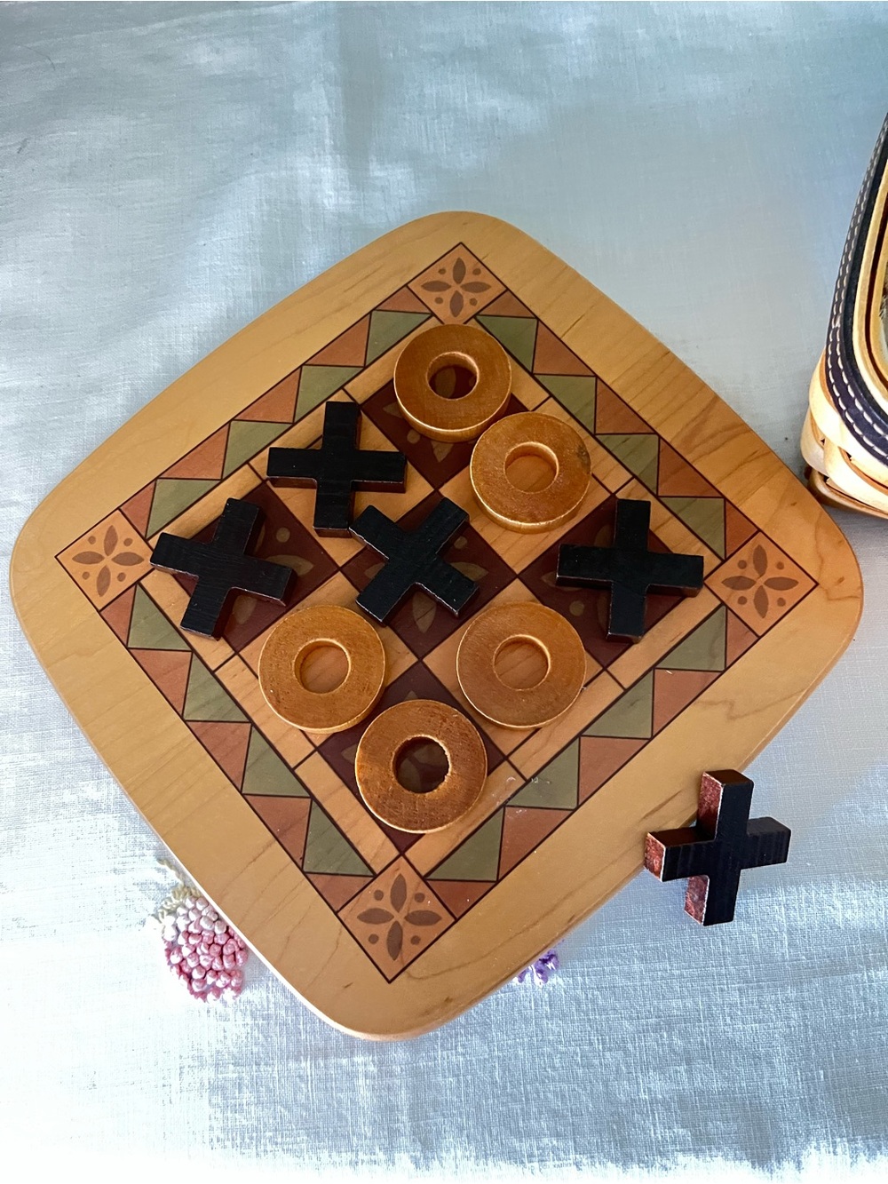Longaberger 2001 Father’s Day Tic Tac Toe Basket Complete Game Set